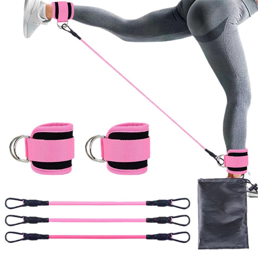 Ankle Resistance Training Set | Elastic Bands for Glute & Leg Workout | Home Fitness Equipment